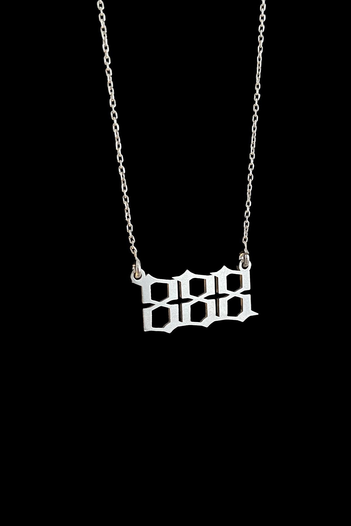 888 Melek Sayısı Gümüş Kolye, 888 Angel Number Silver Necklace, Silver