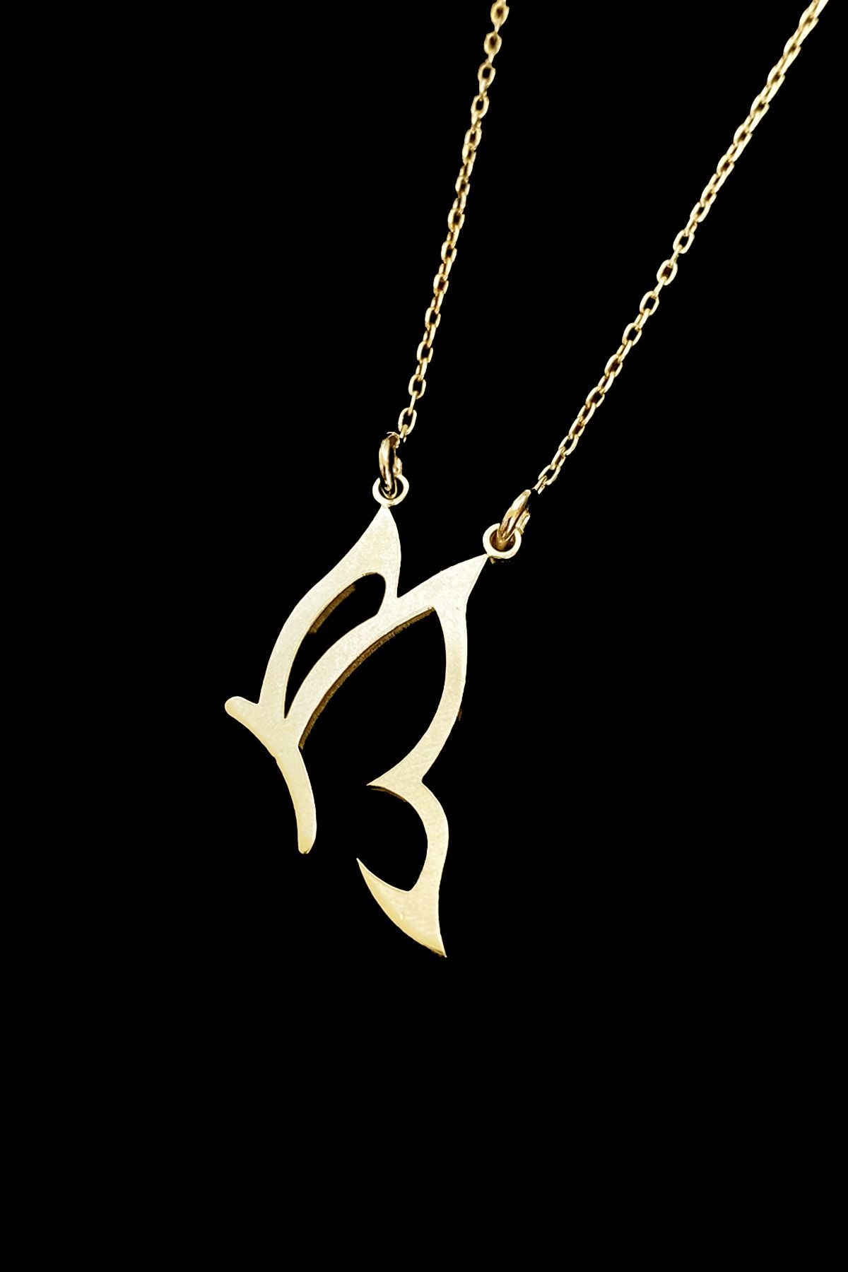 Tasarım Kelebek Gümüş Kolye, Design Butterfly Silver Necklace, Gold