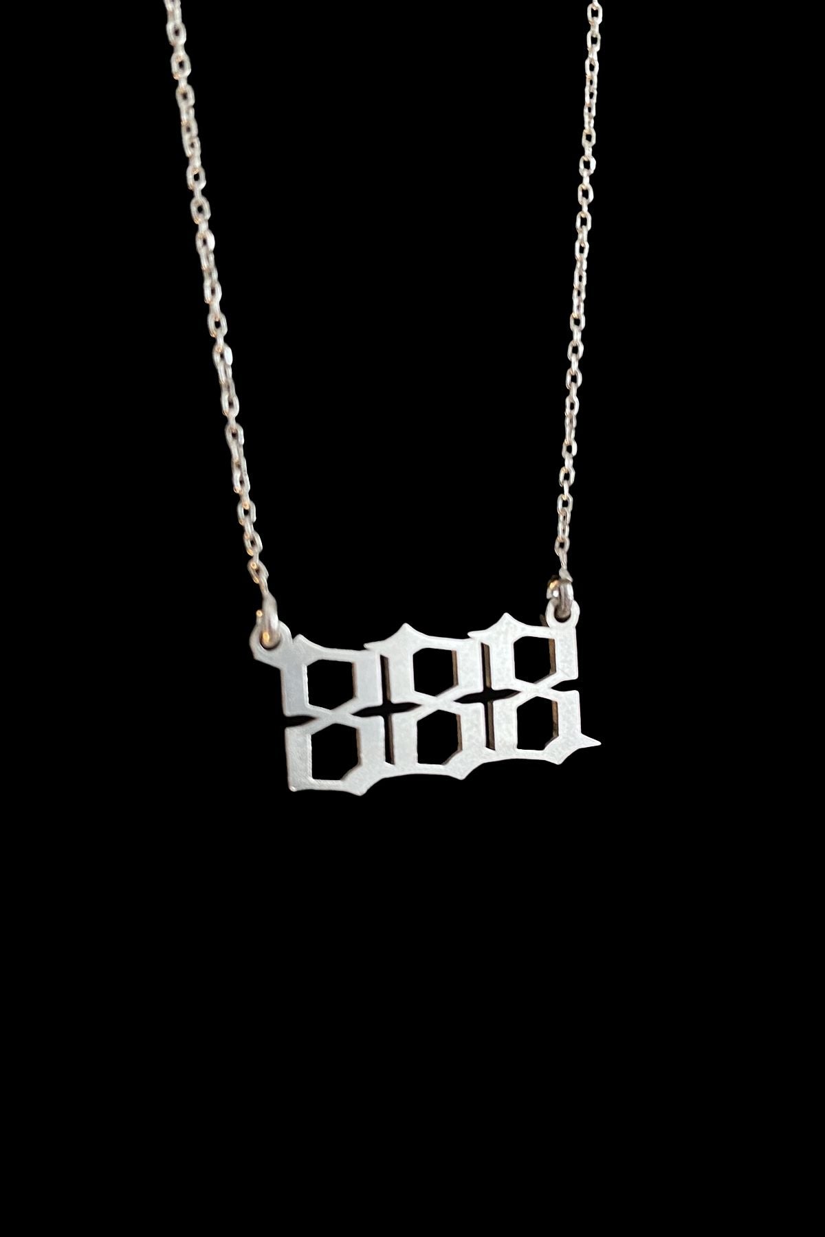 888 Melek Sayısı Gümüş Kolye, 888 Angel Number Silver Necklace, Silver