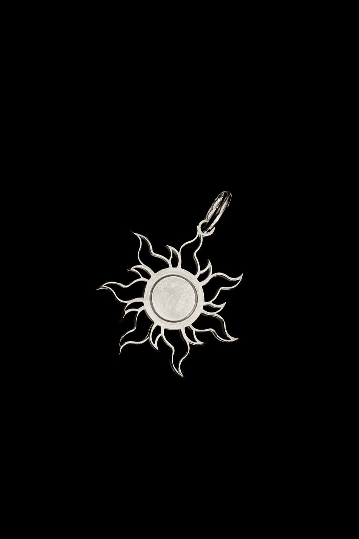 Güneş Gümüş Kolye Ucu, Sun Silver Necklace Pendant, Silver