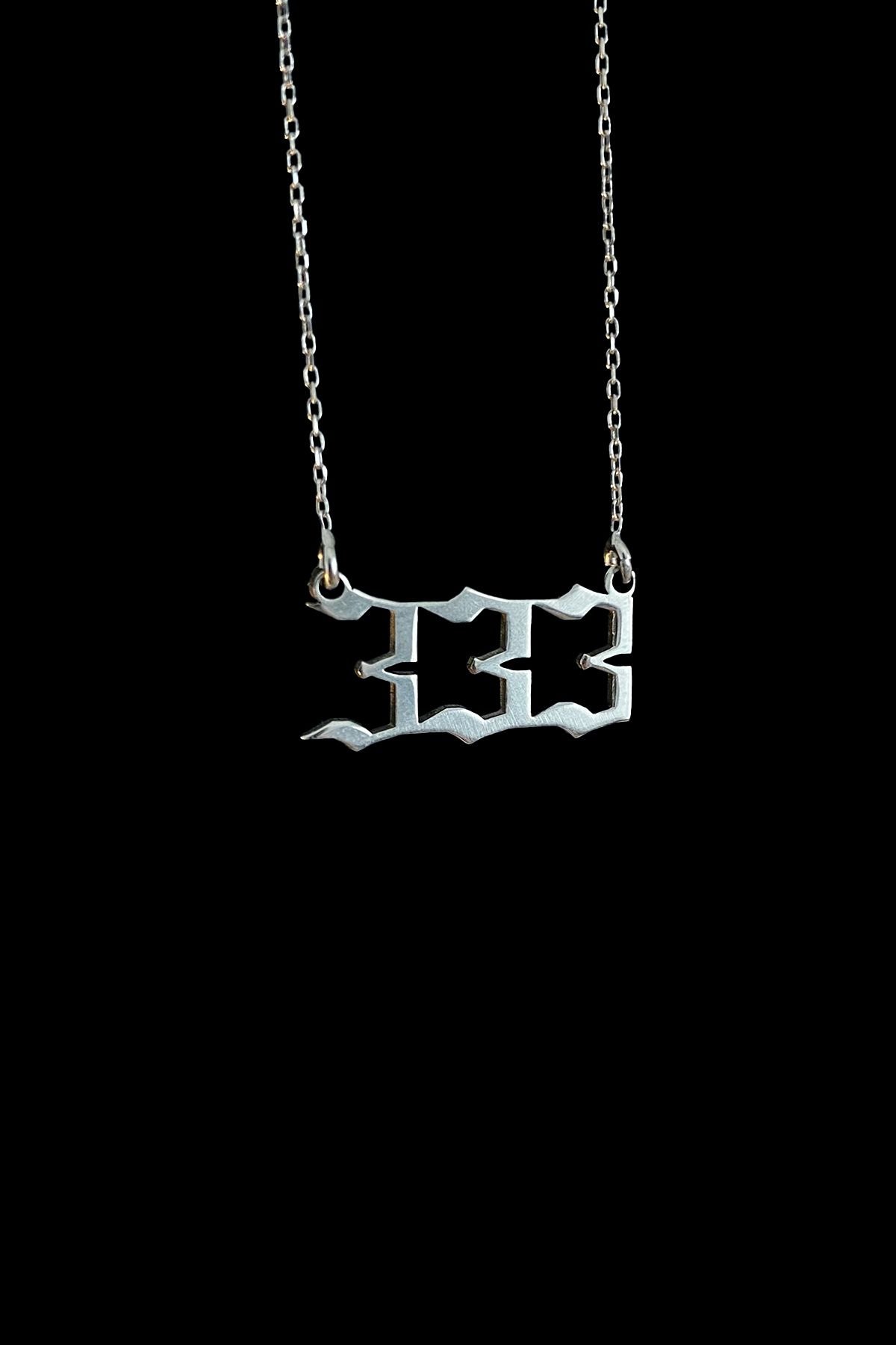 333 Melek Sayısı Gümüş Kolye, 333 Angel Number Silver Necklace, Silver