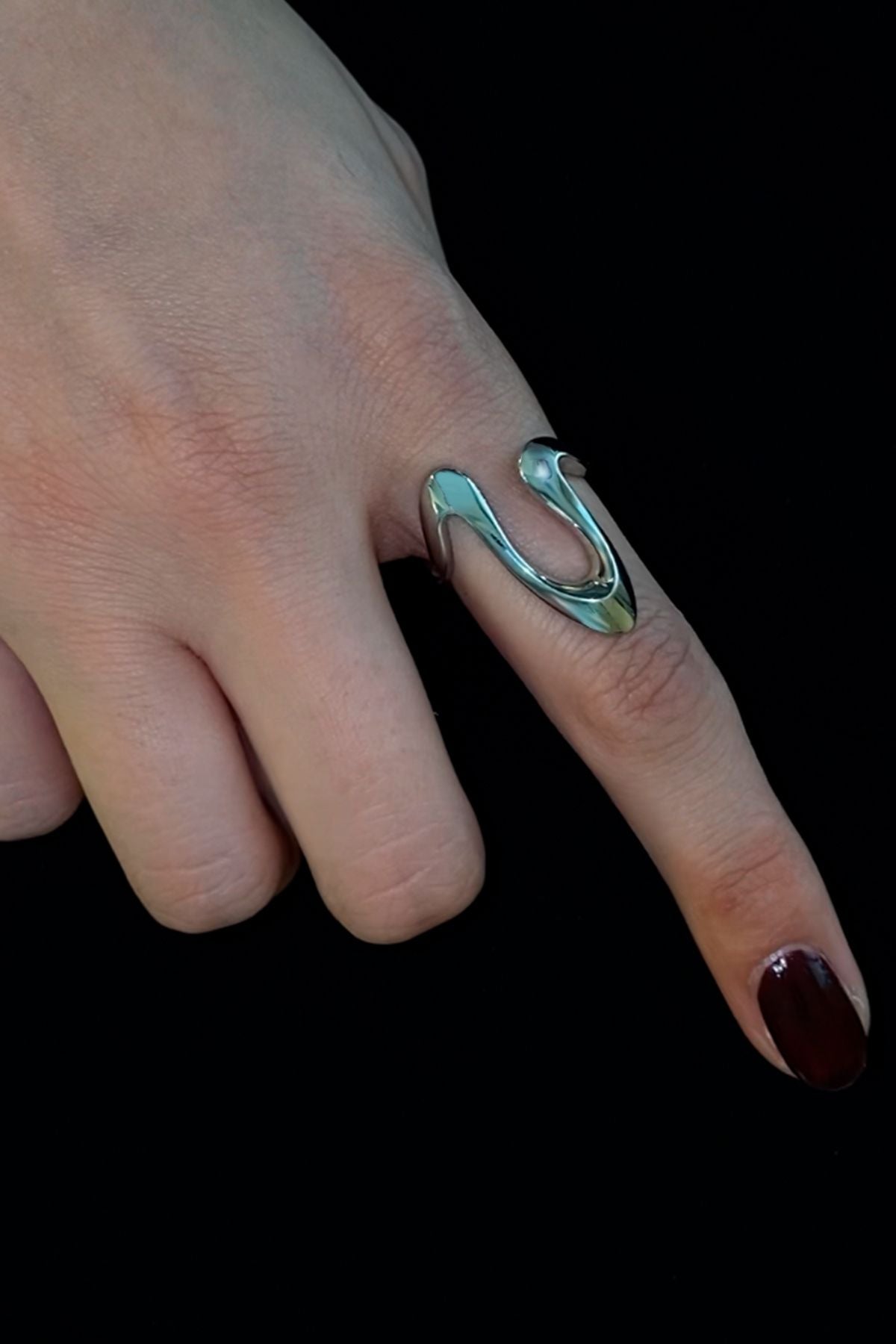 316l Çelik Tribal Model Akışkan Çelik Yüzük, Tribal Model Fluid Steel Ring